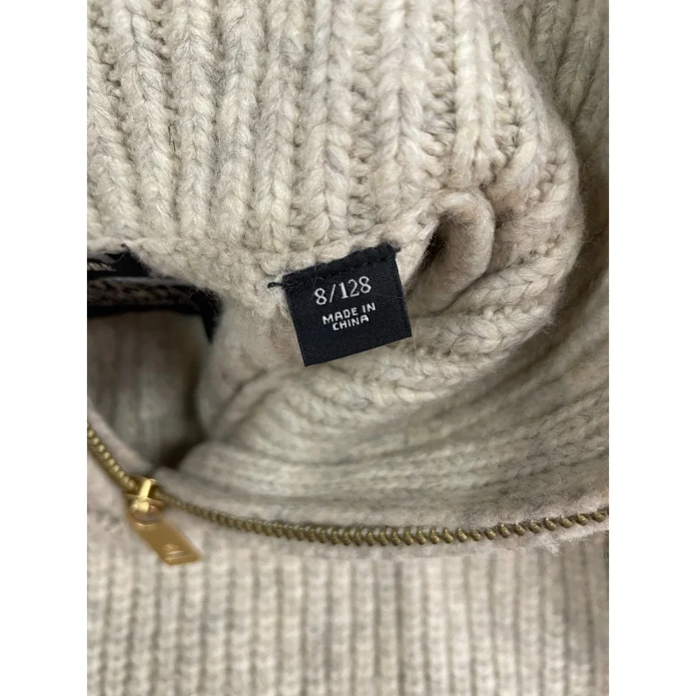 Scotch & Soda Balloon Sleeve Turtleneck Sweater Youth‎ Size 8 Beige Knit